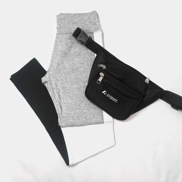 Women's Activewear Colorblock Grey Leggings - Picture 2 of 12